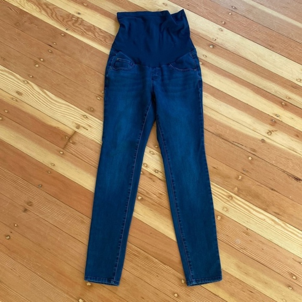 Luxe‎ Essentials Denim LED Pea in The Pod Maternity Dark Wash Skinny Jeans 26